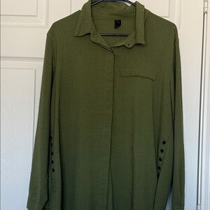 SHEIN Green Button Down Shirt